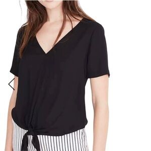 Madewell - Novel Tie-Front Short Sleeve Lightweight Dress Top Blouse Sz S